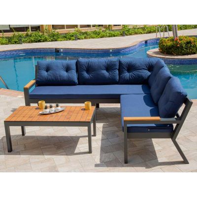 Asus Outdoor Seating Set | 3 Pieces | Aluminum Grey