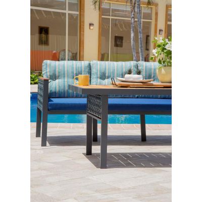 Santorini Outdoor Seating Set | 4 Pieces | Aluminum Grey