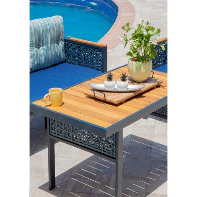 Santorini Outdoor Seating Set | 4 Pieces | Aluminum Grey