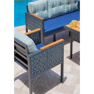 Santorini Outdoor Seating Set | 4 Pieces | Aluminum Grey