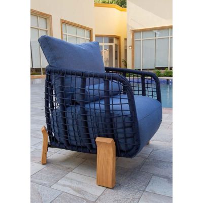 Titus Outdoor Seating Set | 5 Pieces | Blue