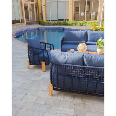 Titus Outdoor Seating Set | 5 Pieces | Blue