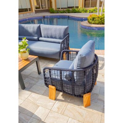 Titus Outdoor Seating Set | 5 Pieces | Blue