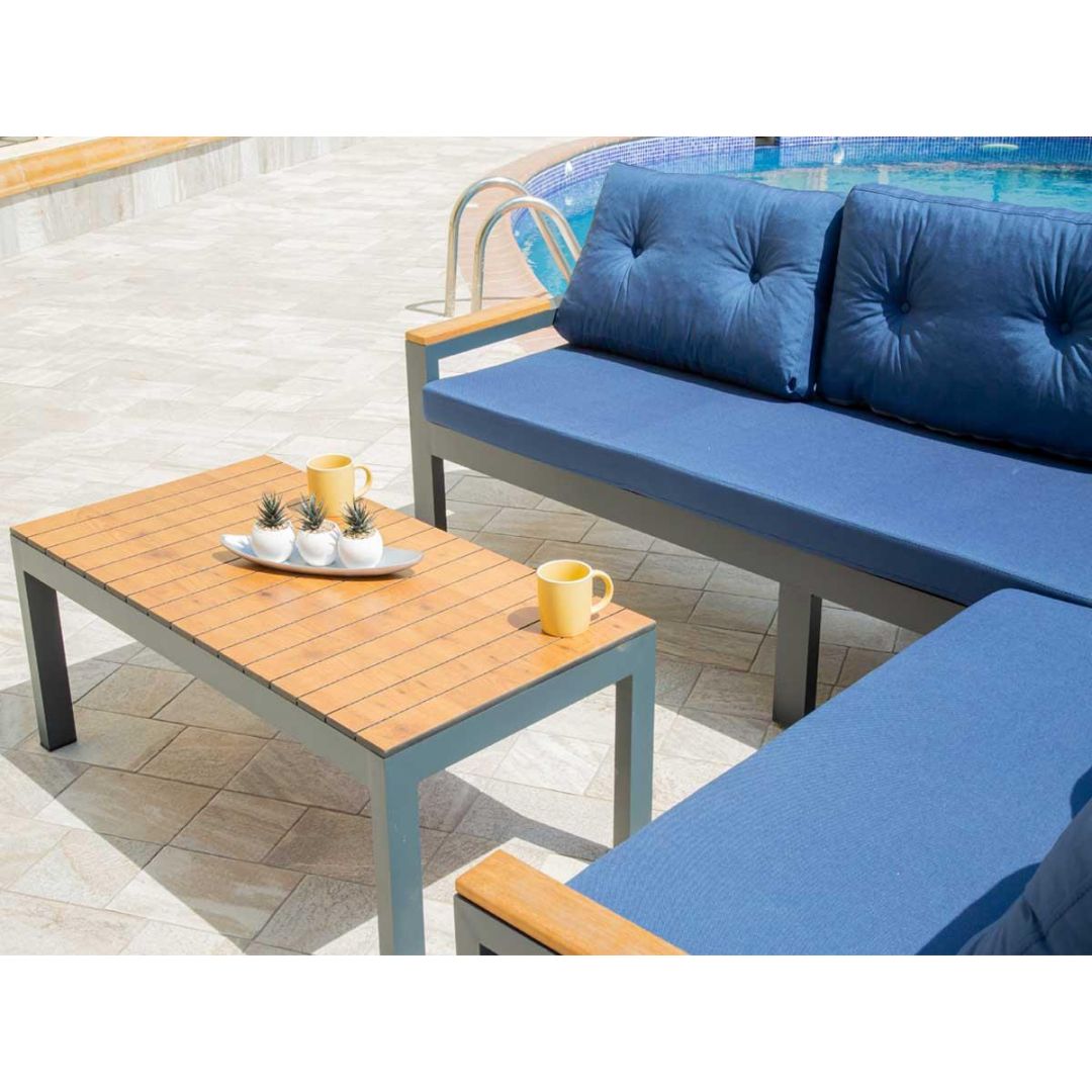 Asus Outdoor Seating Set | 3 Pieces | Aluminum Grey