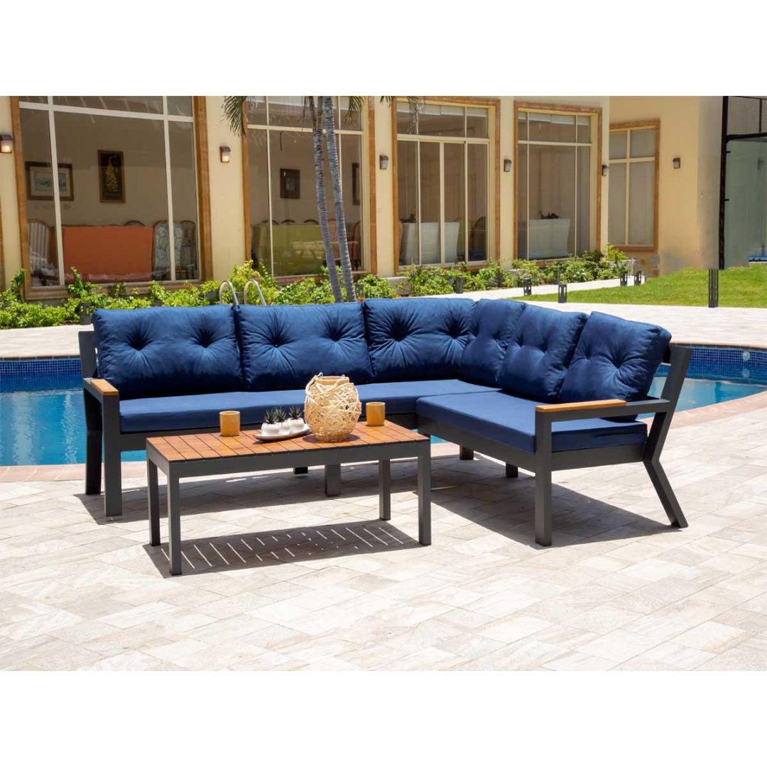 Asus Outdoor Seating Set | 3 Pieces | Aluminum Grey