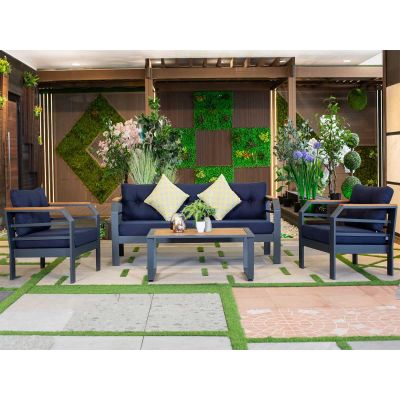 Assento | Outdoor Seating Set | Aluminum Blue