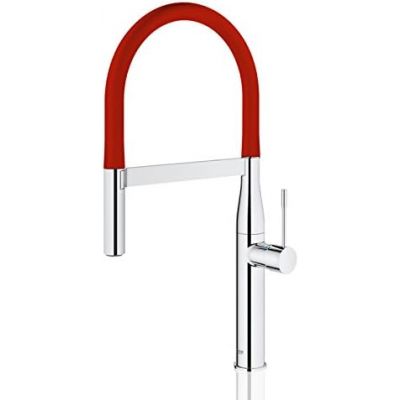 Grohe Easy-Dock Professional Kitchen Mixer | Essence Collection | 1/2 Inch | Red