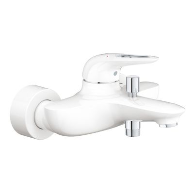 Grohe Single-Lever Bath Mixer | Eurostyle Collection | 1/2 Inch | White & Chrome