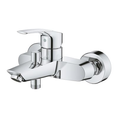 Grohe Wall Mount Single Lever Bath Basin Mixer with Diverter | EuroSmart Collection | 1/2 Inch | Chrome